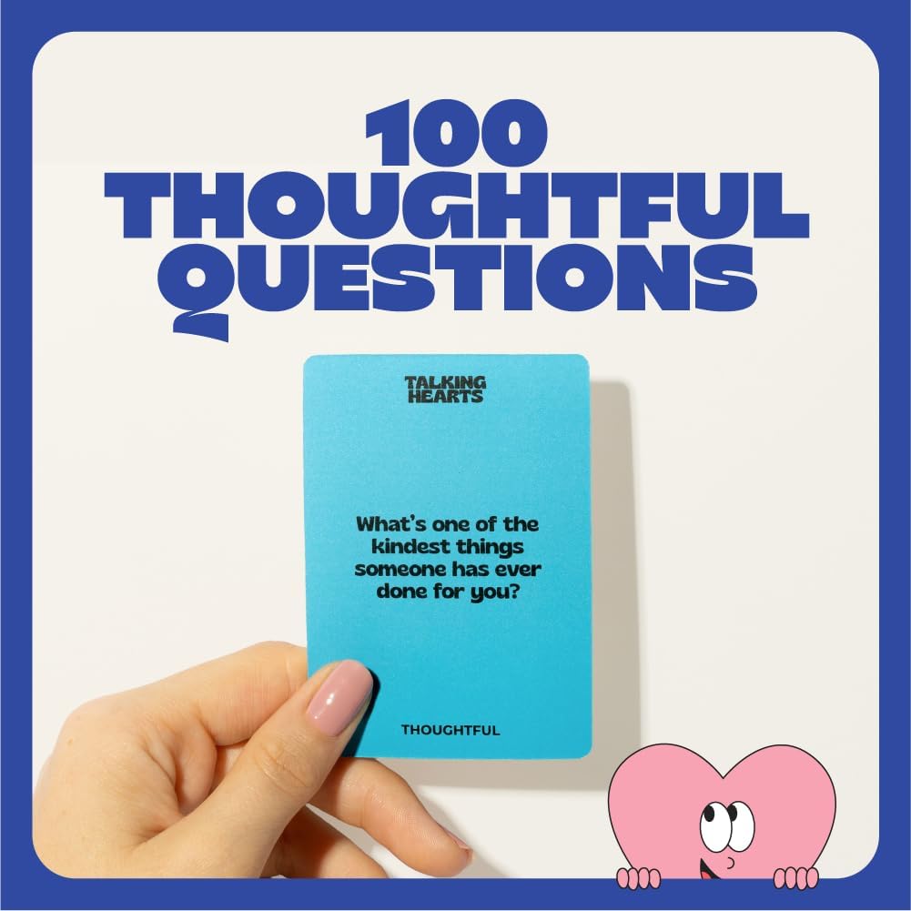 Talking Hearts Conversation Cards for Family, 200 Fun Questions and 20 Challenges for Dinnertime, Road Trips, and Game Night