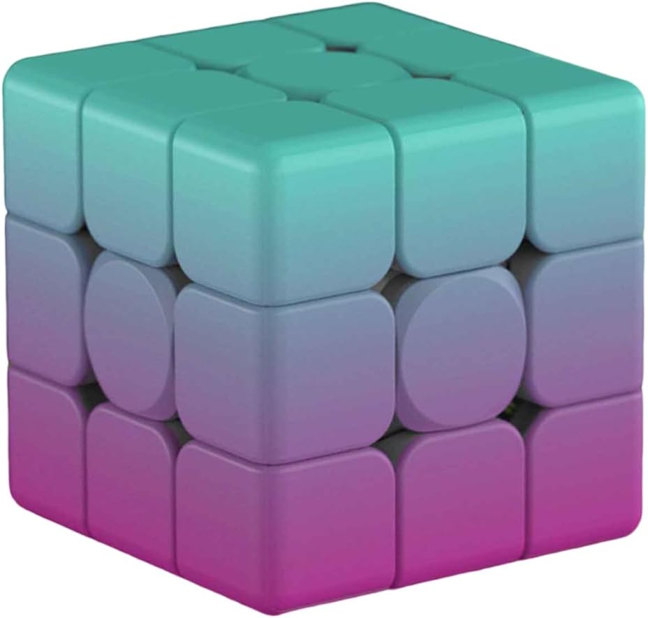 Gradient 3x3 Speed Cube, UV Printing Cube Magic Cube Educational Puzzles Toys for Kids,Beginners and Adults (Stickerless) Blue-PIink-Blue