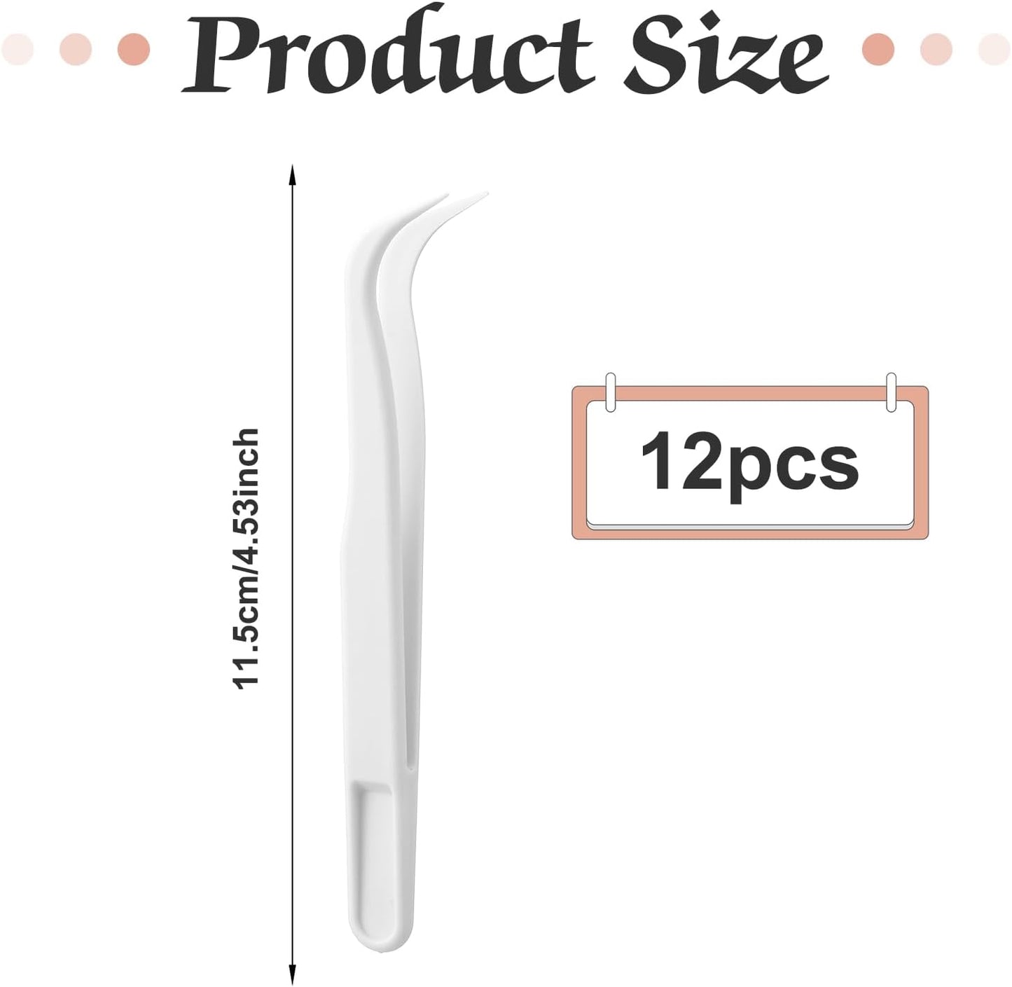 Ymapinc 12 Pcs Plastic Tweezers for Crafting, Bead Craft Tweezers, Plastic Tongs, Art Tweezer for Jewelry Making,Crafts & Baking
