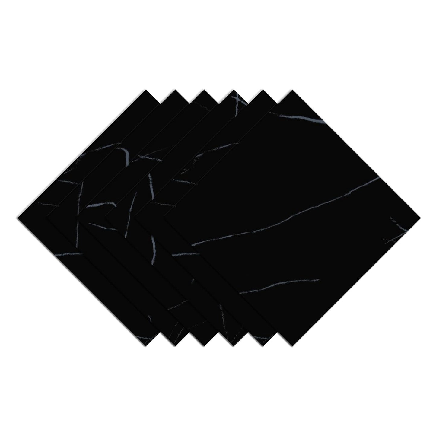 Wallercity White Marble Peel and Stick Vinyl Floor Tiles 6-Pack 12x12 Inches Self Adhesive Waterproof Flooring Planks for Bathroom Kitchen Bedrooms Stick on Floor Tiles Laminate Sheets Vinyl Flooring