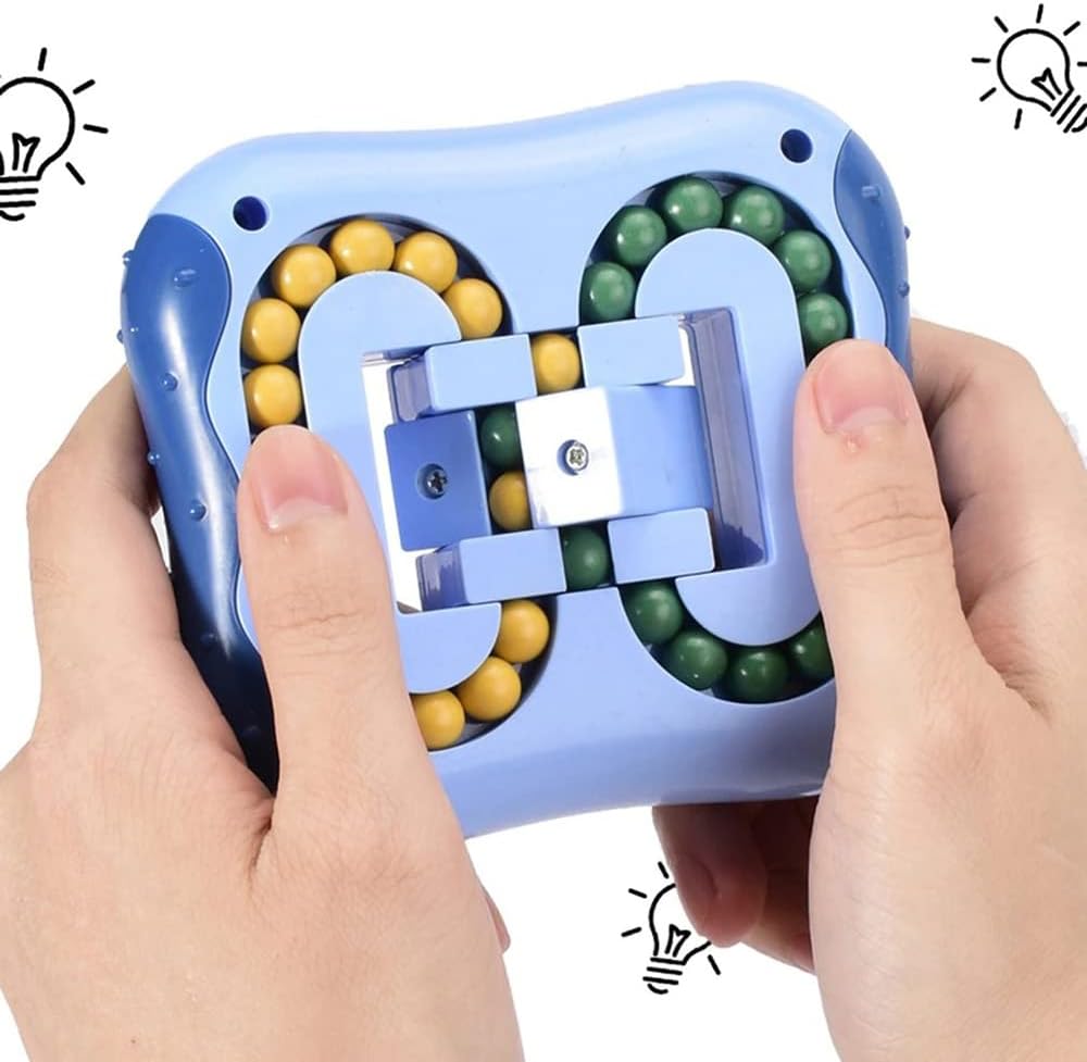 Magic Bean Cube Rotating Puzzle Fidget Toys Anti Stress Ball IQ Games Educational Sensory Easter Gift for Boys Girls Kids Children Adults (Indigo)