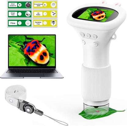 WINWEND Kids Microscope Pocket Microscope -1000X Portable Microscope for Kid | Photo and Video Mini Microscopes | 2'' Digital Little Scientist Microscopes for 3-10 Age Years Old Boys Girls Toys Gifts
