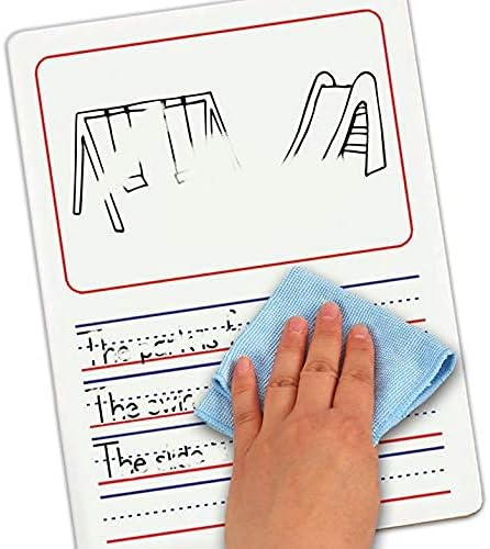 Scribbledo Double Sided Whiteboard Lined Dry Erase Board for Kids Ruled Writing Board Handwriting Practice Small White 9x12 Dry Erase Board with Lines Education Teacher Supplies