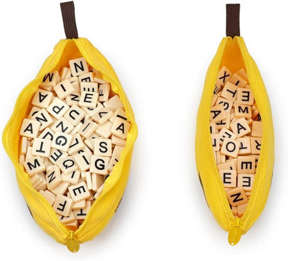 Bananagrams Classic Word Game – Fast-Paced Spelling & Anagram, Family & Travel Game , 144 Letter Tiles in Portable Banana Pouch, 1–8 Players, Educational Wordplay Fun for Ages 7+