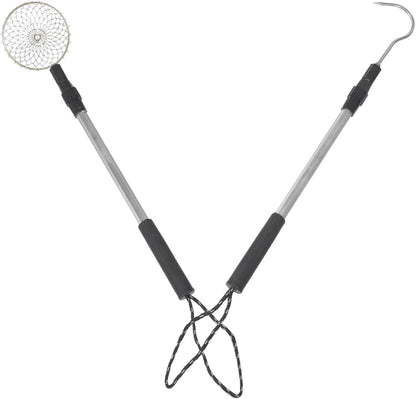 Telescopic Sand Sifter Kit with Detachable Shell Scoop and Hook Aluminum Alloy Beach Shovel for Convenient Sand Screening and Shell Collecting Lightweight Reusable Tool for