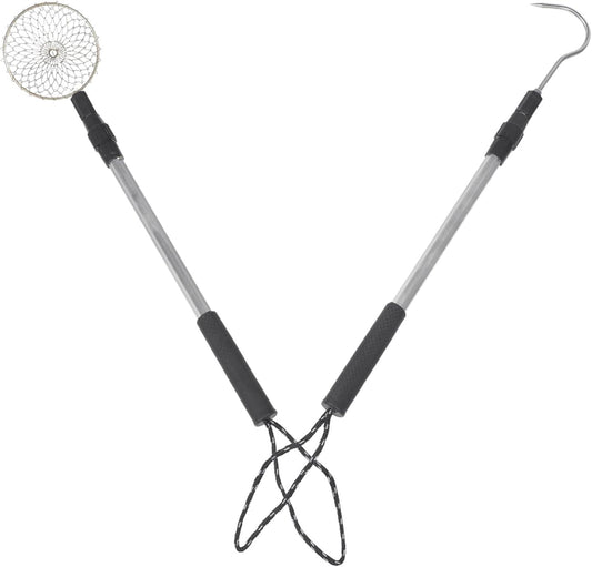 Telescopic Sand Sifter Kit with Detachable Shell Scoop and Hook Aluminum Alloy Beach Shovel for Convenient Sand Screening and Shell Collecting Lightweight Reusable Tool for