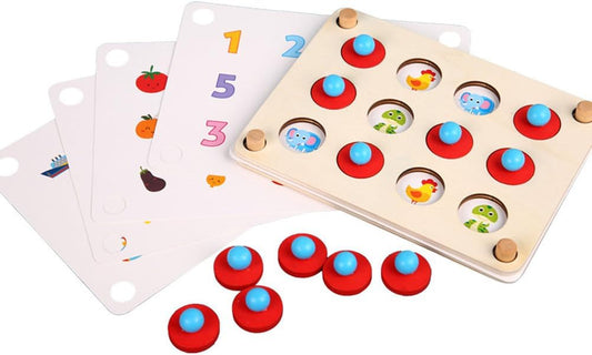 Montessori Wooden Memory Matching Game, Concentration & Fine Motor Skills Toy for Toddlers