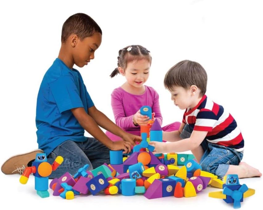 Blockaroo Magnetic Foam Building Blocks – 50-Piece Set, Bath & Bathtub Toys for Toddlers, Sensory STEM Building Blocks for Kids Ages 3-5