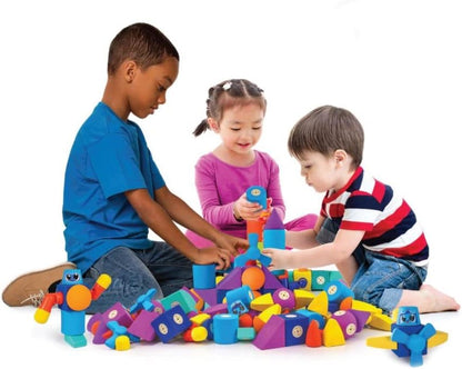 Blockaroo Magnetic Foam Building Blocks – 50-Piece Set, Bath & Bathtub Toys for Toddlers, Sensory STEM Building Blocks for Kids Ages 3-5