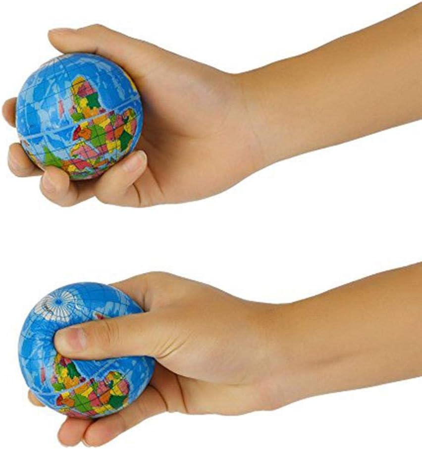 2.48'' Mini Squeezable Globe Stress Balls,Tension Reliver Balls,Party Favor,Soft PU Globe Ball,Earth Pattern,Party Toys