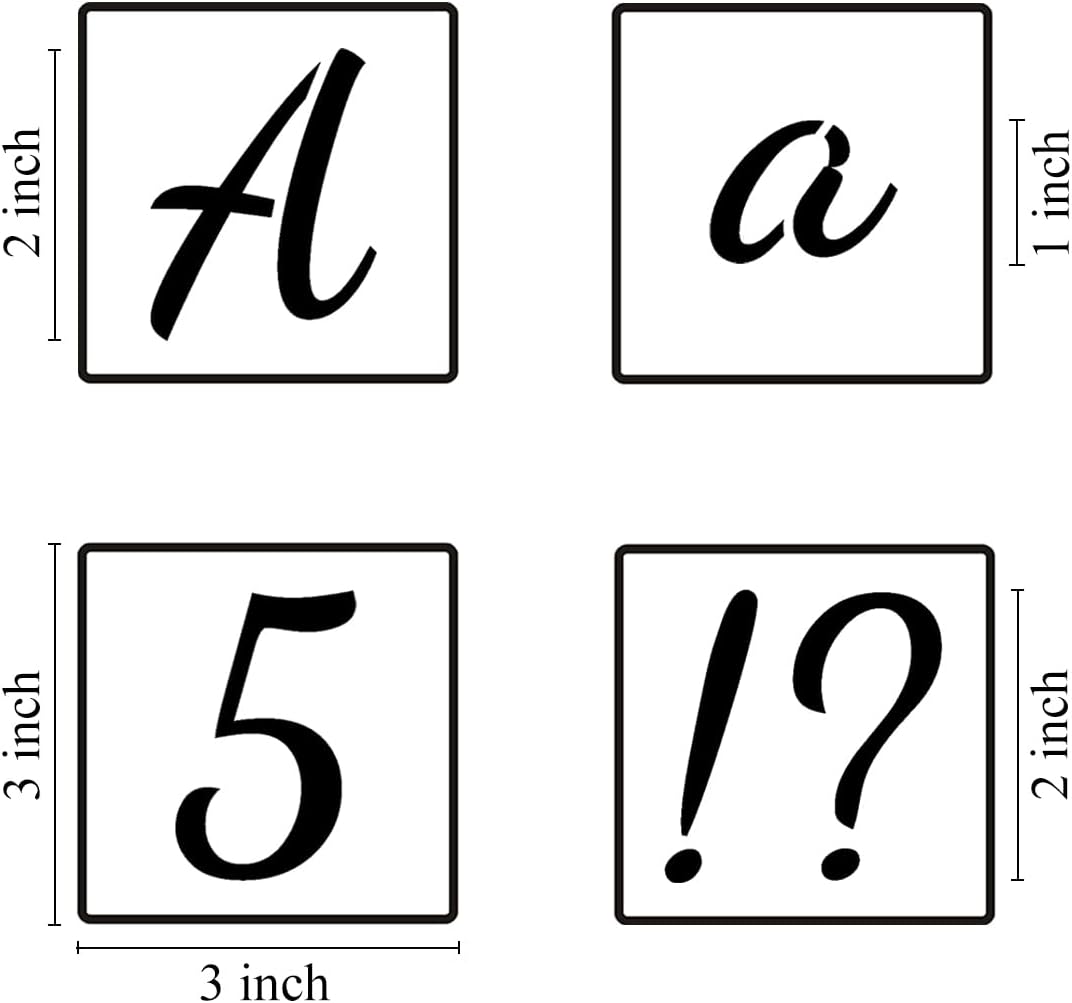 6 Inch Alphabet Letter Stencils for Painting - 70 Pack Letters and Numbers Stencil Templates with Signs for Painting on Wood, Reusable Number and Letter Stencils for Chalkboard Wood Signs & Wall Art