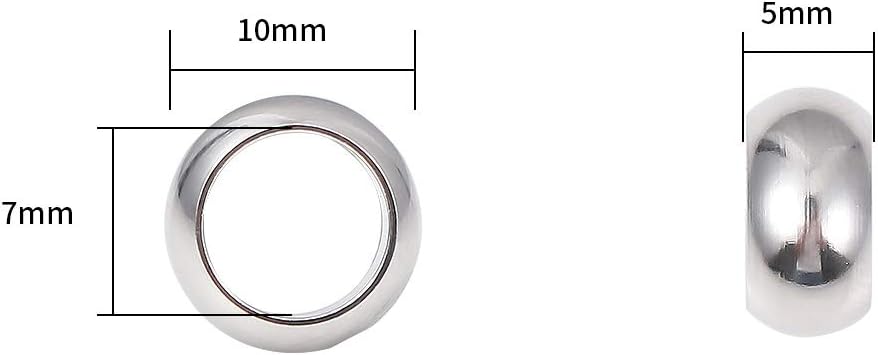BEADIA Stainless Steel Spacer Beads 3x2.5mm Round Loose Charm Caps Beads for DIY Jewelry Making 100pcs with 1mm Hole