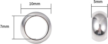 BEADIA Stainless Steel Spacer Beads 3x2.5mm Round Loose Charm Caps Beads for DIY Jewelry Making 100pcs with 1mm Hole