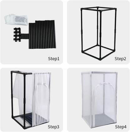 RESTCLOUD 30" Large Monarch Butterfly Habitat Cage, Outdoor Insect Mesh Cage Terrarium 16.5" x 16.5" x 30"