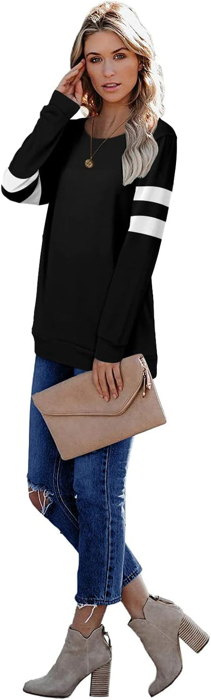 CRAZY GRID Womens Trendy Long Sleeve Shirts Casual Loose Soft Sweatshirt Fall Tops