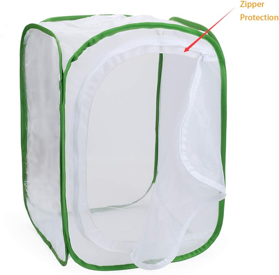 RESTCLOUD Insect and Butterfly Habitat Cage Terrarium Pop-up 24 Inches Tall with Zipper Protection