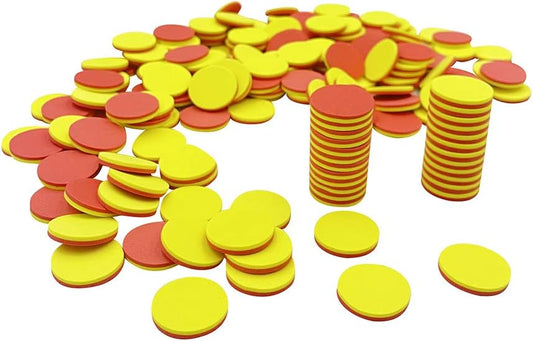 SEETOOOGAMES Foam Two-Color Counters - 1 inch counters for Kids Math Red/Yellow, Educational Counting, Sorting, Patterning, Grouping & Math Bingo Chips, Set of 200