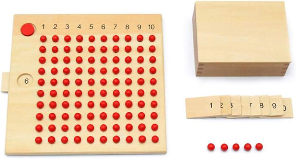 Yanhan Montessori Math Manipulatives Material Multiplication and Division Board Beads Early Teaching Aids