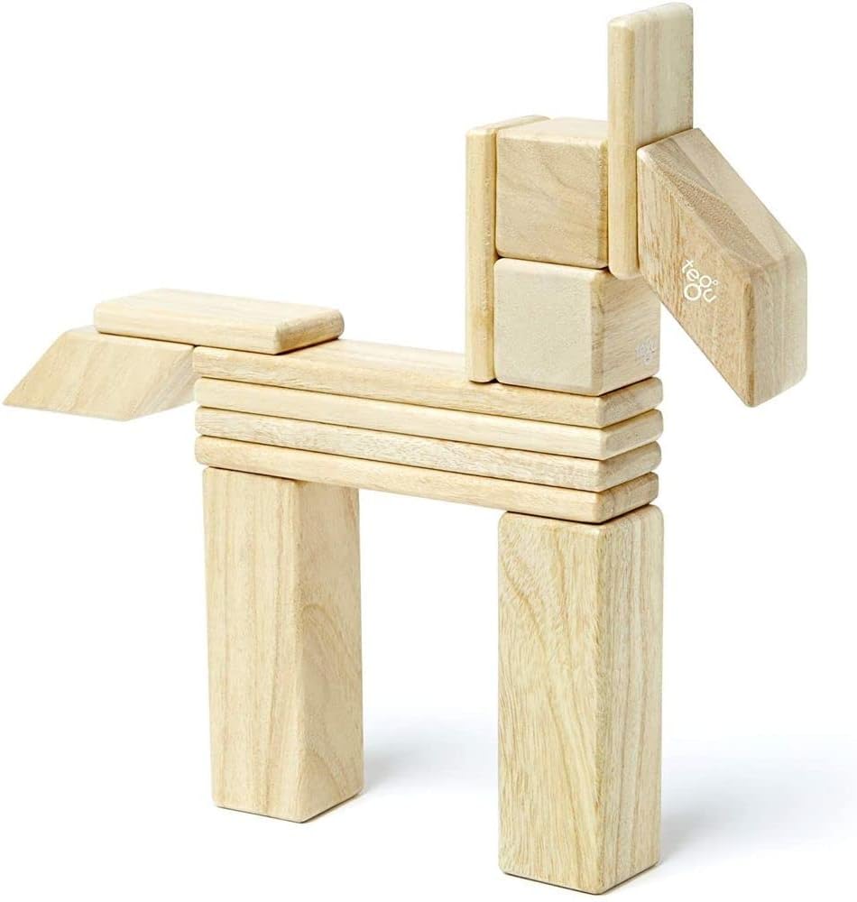 14 Piece Tegu Magnetic Wooden Block Set, Blues
