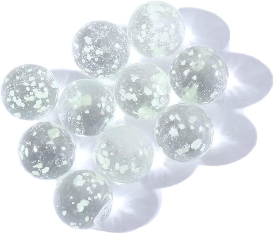 10Pcs Glass Marbles Glow in The Dark Multi-Color Luminous Marbles Marble Games and DIY Home Decoration Marble Runs Learning and Education (0.47 inch) (Green)