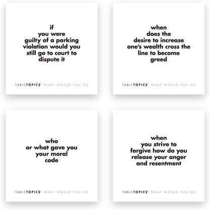TableTopics What Would You Do Question Card Game - 135 Provocative Conversation Starter Cards for Parties with Adult Friends, Spark Lively Debates about Sticky Situations, Icebreaker Game