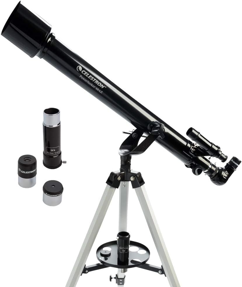 Celestron - PowerSeeker 50AZ Telescope - Manual Alt-Azimuth Telescope for Beginners - Compact and Portable - Bonus Astronomy Software Package - 50mm Aperture