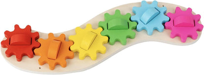 Busy Board Gear Toy Sensory Toy Wooden Craft Fine Motor Skills Birthday Gift for Boys Girls Rainbow Gear Linkage for Children