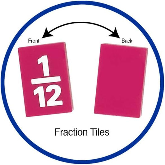 EAI Education Fraction Tiles Without Tray: Numbered - Set of 51