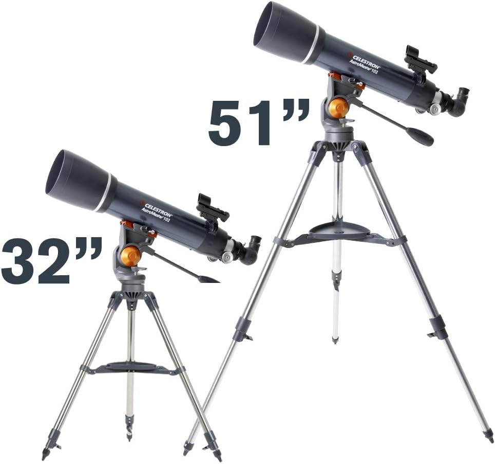 Celestron – AstroMaster 70AZ Telescope – Refractor Telescope – Fully-Coated Glass Optics – Adjustable-Height Tripod – Bonus Astronomy Software Package