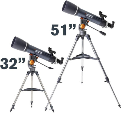 Celestron – AstroMaster 70AZ Telescope – Refractor Telescope – Fully-Coated Glass Optics – Adjustable-Height Tripod – Bonus Astronomy Software Package