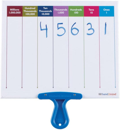 hand2mind Place Value Answer Board, Dry Erase Board Sets, Dry Erase Paddles, Math Classroom Supplies, Base 10 Math Manipulatives for Elementary School, 1st Grade Math Materials (Pack of 4)