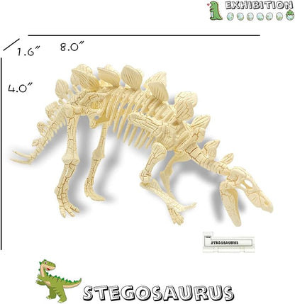 YODAR 3 Pcs Dinosaur Fossil Skeleton DIY Toys 8.7 Inch Educational Puzzles Model Set for Kids Over 8 Years Old