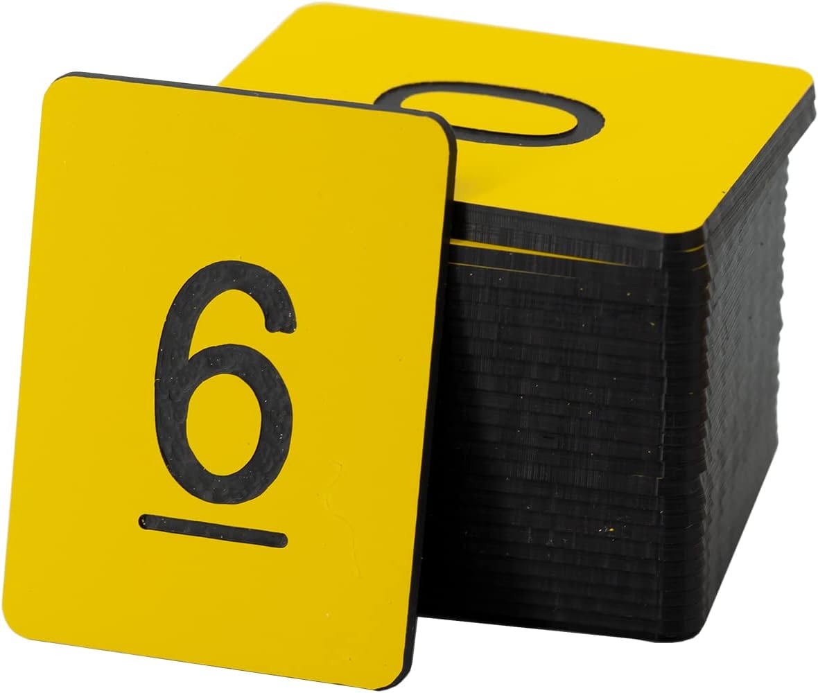 StayMax Rectangle Plastic Numbered Tags Number Disc Number Token (0-25, Blue)