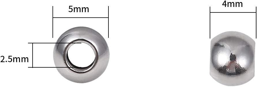 BEADIA Stainless Steel Spacer Beads 3x2.5mm Round Loose Charm Caps Beads for DIY Jewelry Making 100pcs with 1mm Hole
