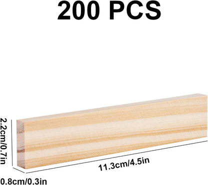 Wooden Plank Building Blocks 200PCS Sensory Toy for Kids, Montessori STEM Playset with Natural Pine Wood Creative Shapes for Educational Preschool Learning 3D Space Stacking Games for Boys Girls