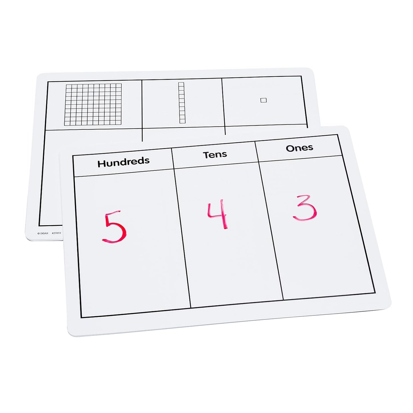 Didax Write-On and Wipe-Off Base Ten Mats, Set of 10