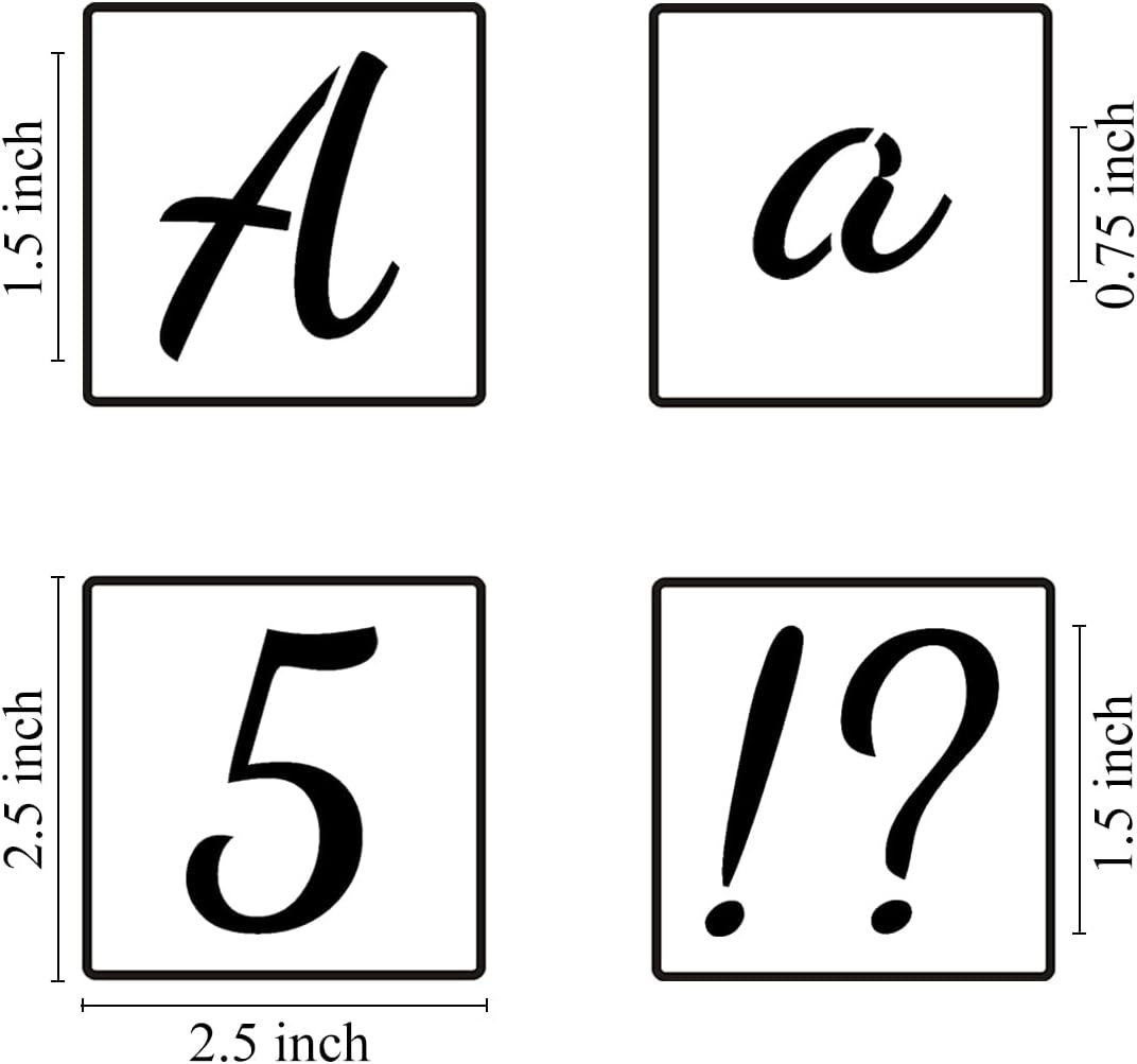 6 Inch Alphabet Letter Stencils for Painting - 70 Pack Letters and Numbers Stencil Templates with Signs for Painting on Wood, Reusable Number and Letter Stencils for Chalkboard Wood Signs & Wall Art