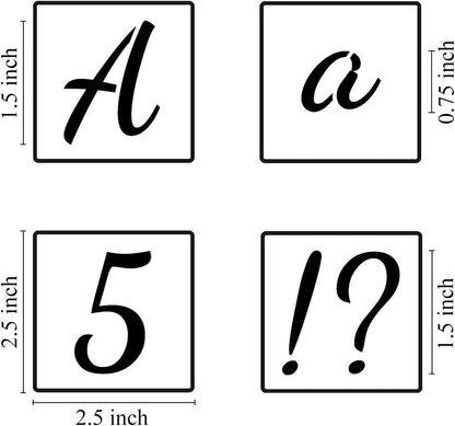 6 Inch Alphabet Letter Stencils for Painting - 70 Pack Letters and Numbers Stencil Templates with Signs for Painting on Wood, Reusable Number and Letter Stencils for Chalkboard Wood Signs & Wall Art