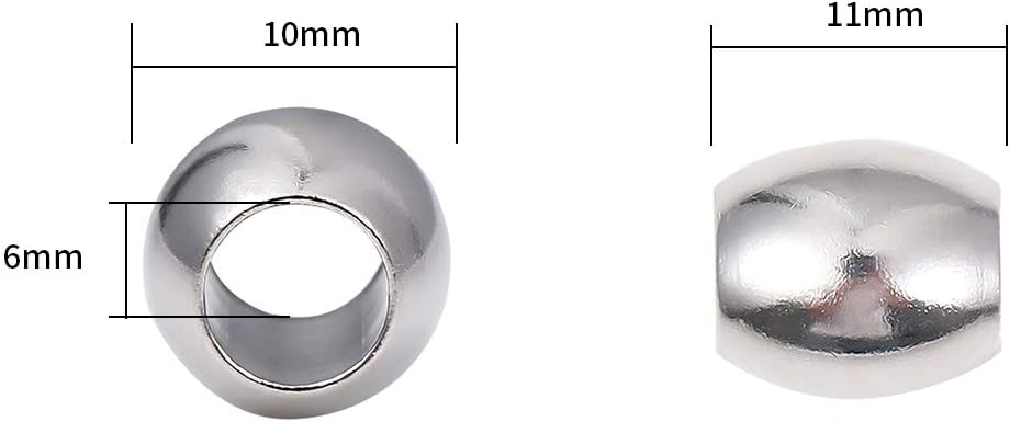 BEADIA Stainless Steel Spacer Beads 3x2.5mm Round Loose Charm Caps Beads for DIY Jewelry Making 100pcs with 1mm Hole