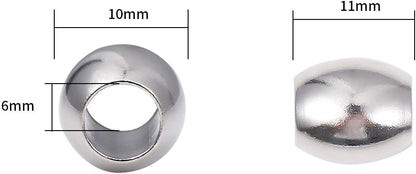 BEADIA Stainless Steel Spacer Beads 3x2.5mm Round Loose Charm Caps Beads for DIY Jewelry Making 100pcs with 1mm Hole