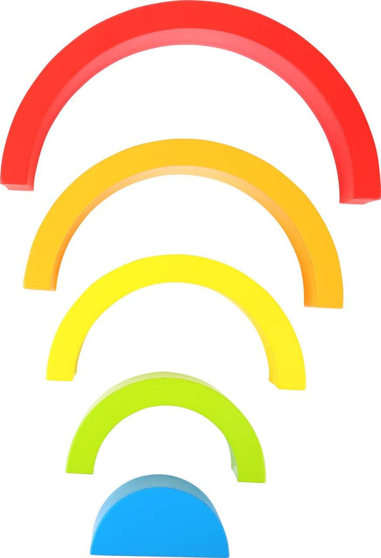 Wooden Large Rainbow Stacking Tower by Small Foot – Babies Learn Hand-Eye Coordination, Patterns and Colors While Developing Fine Motor Skills – Classic Educational Game for Toddlers – Ages 18+ months