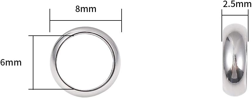 BEADIA Stainless Steel Spacer Beads 3x2.5mm Round Loose Charm Caps Beads for DIY Jewelry Making 100pcs with 1mm Hole