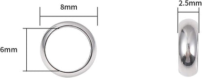 BEADIA Stainless Steel Spacer Beads 3x2.5mm Round Loose Charm Caps Beads for DIY Jewelry Making 100pcs with 1mm Hole