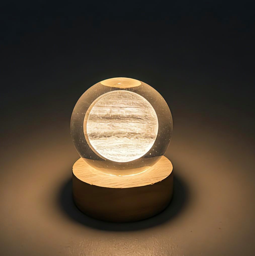 3D Solar System Crystal Ball, 2.4in Universe Gifts Decorative Quartz Glass Ball, Space Laser Engraved Model Astronomy Decor, Physics Display Sculpture Home Decor Crafts for Friends Mom Women Boys