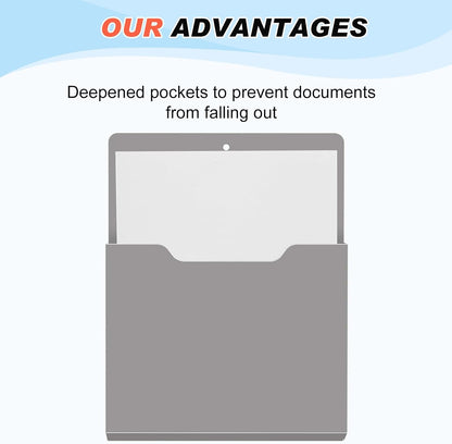Fuutreo 6 Pcs Magnetic Wall File Organizer Magnetic Wall File Holder Refrigerator Magazine Holder for Mail Letters Paper(Aqua Green,Vertical-large)