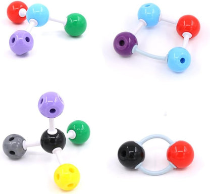 Swpeet 125 Pcs Molecular Model Kit for Inorganic & Organic Molecular Model Teacher and 16 Years and Over Student Kit - 54 Atoms & 70 Links & 1 Short Link Remover Tool - Science Toys