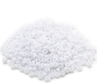 Gxueshan 1000 Pcs Acrylic Black Pony Beads 6x9mm Large Hole Pen Hair Kandi Beads Bulk for Friendship Bracelet Necklace Jewelry Making Earring Braiding Kit