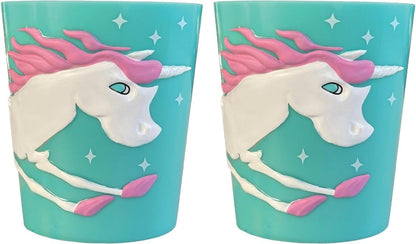 Lily's Home 3D Hippo Tumbler for Kids 10oz - Unbreakable BPA-Free Plastic, Fun Animal-Shaped Drinkware for Ages 3-6 - Toddler Reusable & Bathroom Rinse (2-Pack, Grey)