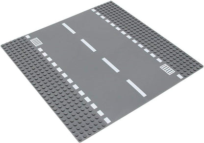 Feleph Classic Road Baseplates City Street Curve Road Building Block Kit 10 x 10 Inches Town Base Plate for Building Bricks Compatible with All Major Brands(Curve 2 Pieces)