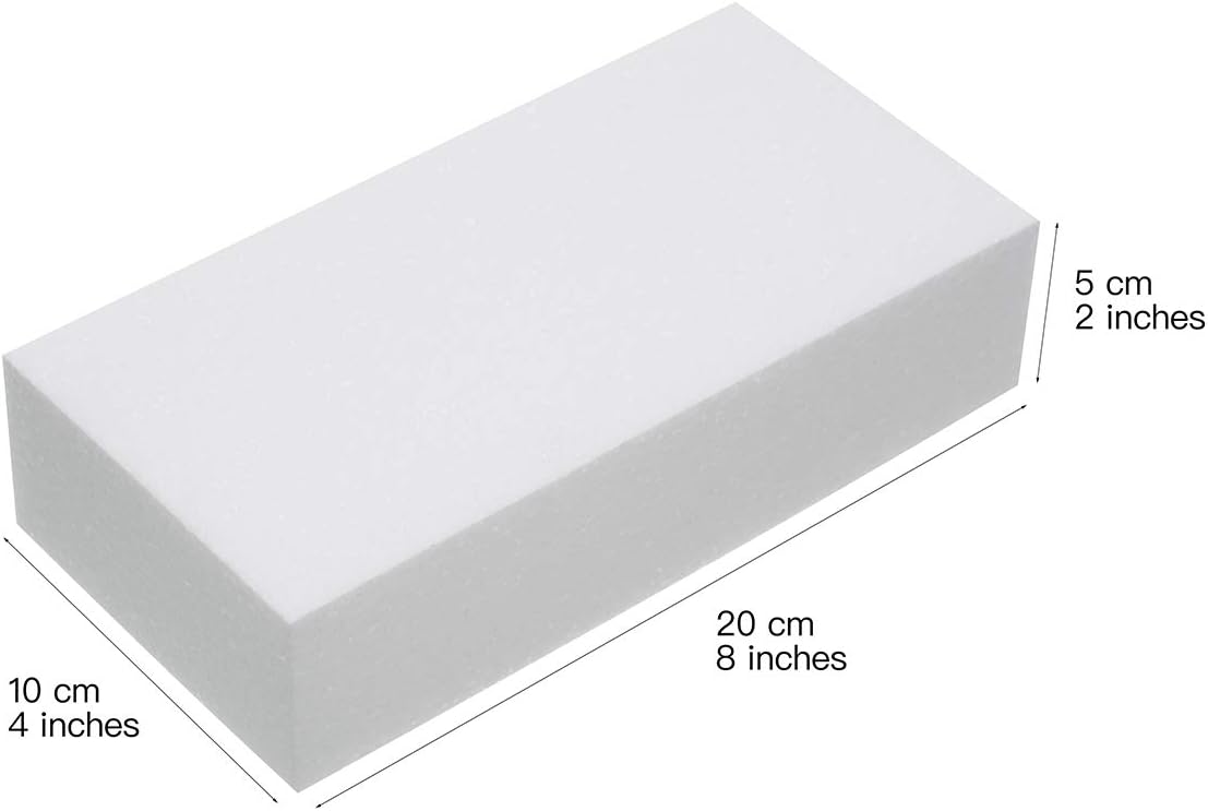 Crafare Craft Foam Blocks 10X10X4 Inch Polystyrene Squares Foam Block for Crafting for Arts School Projects Sculptures Floral Arrangements Modeling and Centerpieces